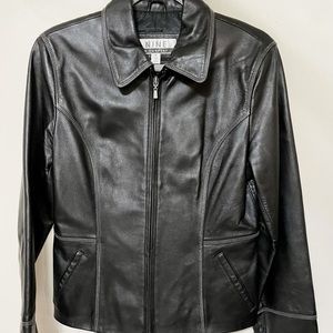 Nine Company Black Leather Tailored Jacket